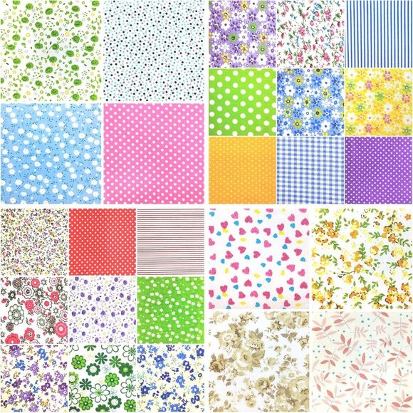 120 Pcs 4'' x 4'' Cotton Craft Fabric Squares, DIY Sewing Quilting Scrapbooking - Picture 7 of 7
